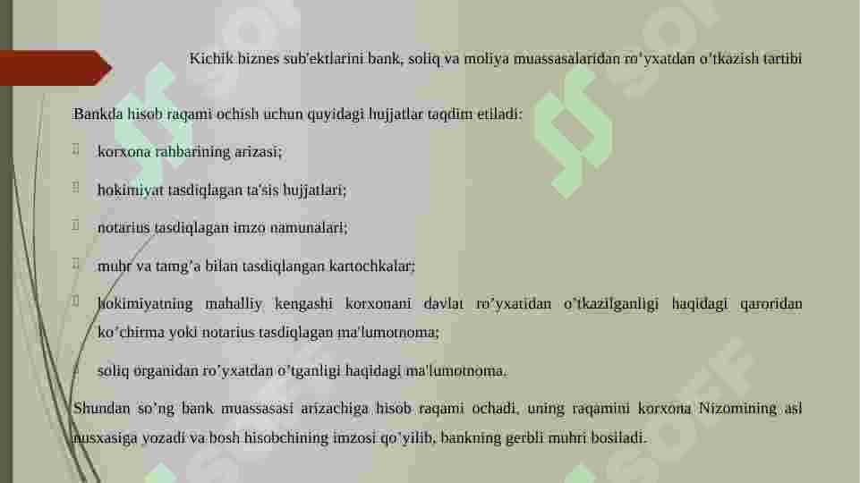Kichik biznes va tadbirkorlik faoliyatini tashkil etish va boshqarish 8