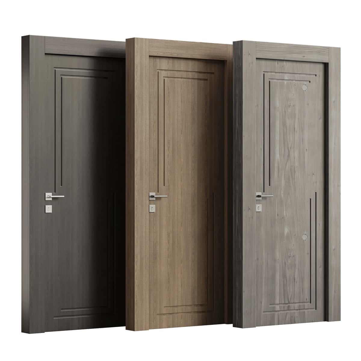Turli xil yog'och rangli uchta eshik | Three doors with different wood grain color 1