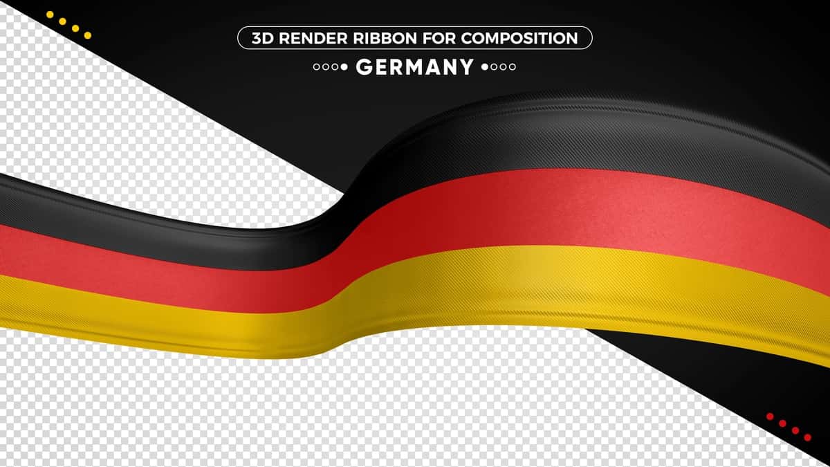 Bayroq ranglari bilan Germaniya 3D lenta | Germany 3d ribbon with flag colors 1