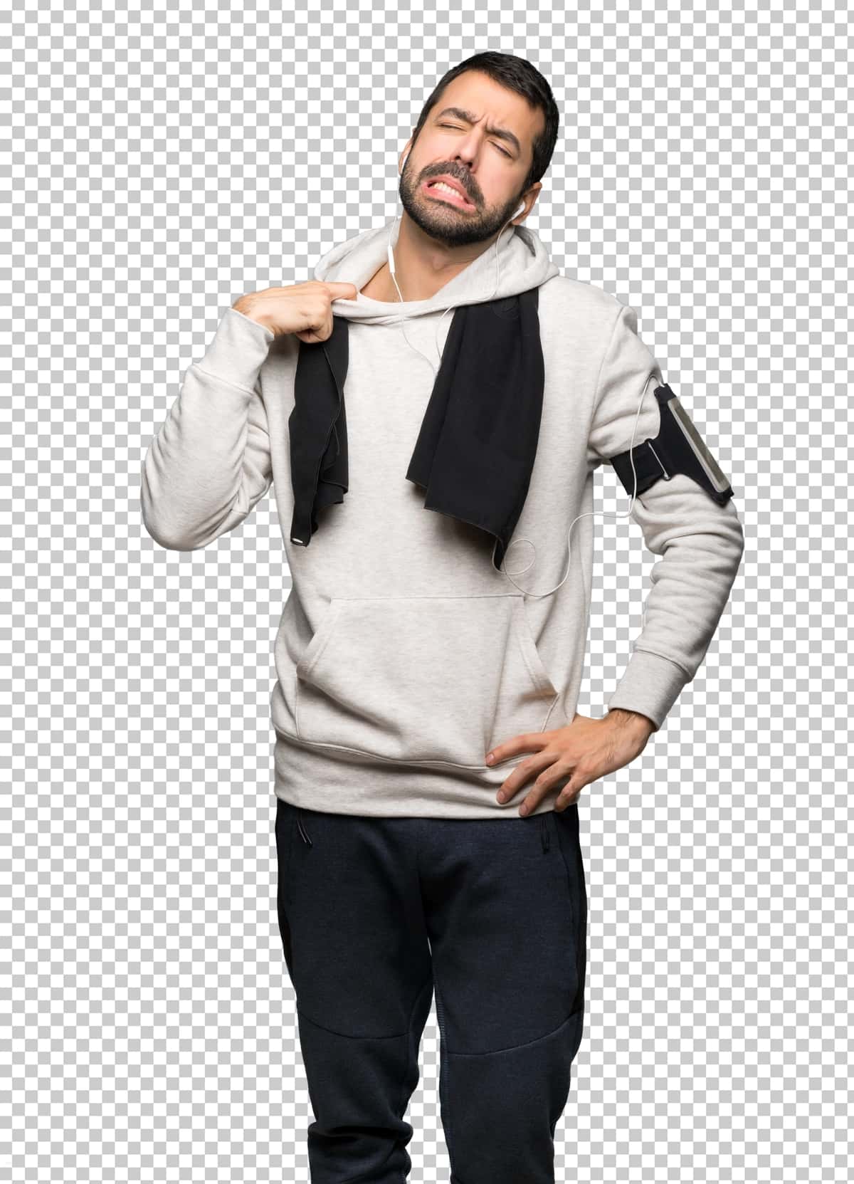 Charchagan kasal ifoda bilan sport odam | Sport man with tired sick expression 1