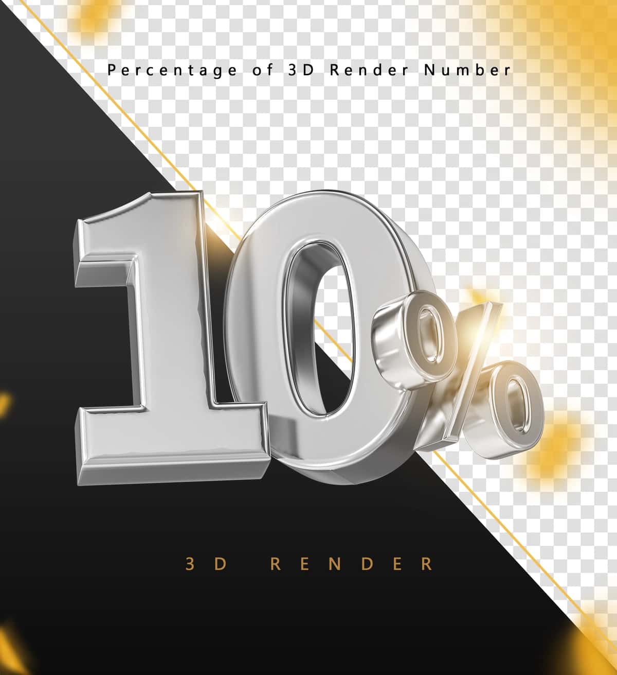 3D tasvirlangan yaltiroq kumush 10 foizli belgi | 3d rendered shiny silver 10 percent symbol 1