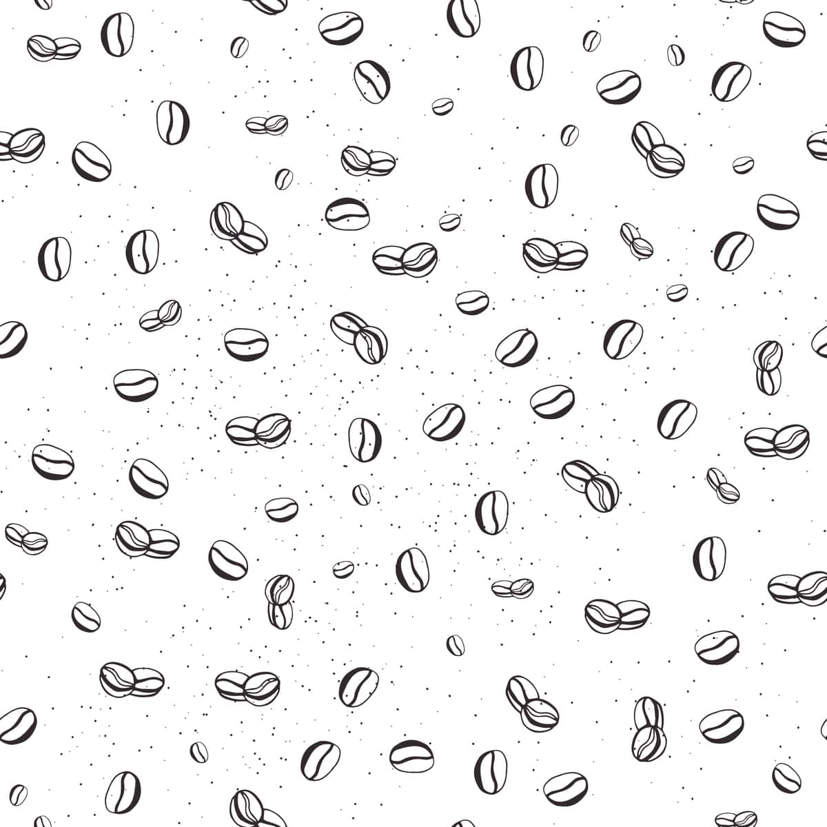 Kofe loviyalari bilan choksiz naqsh vektor tasviri | Seamless pattern with coffee beans vector illustration 1