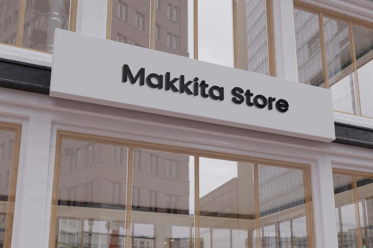 3D logotip maket zamonaviy fasad belgisi | 3d logo mockup modern facade sign 1