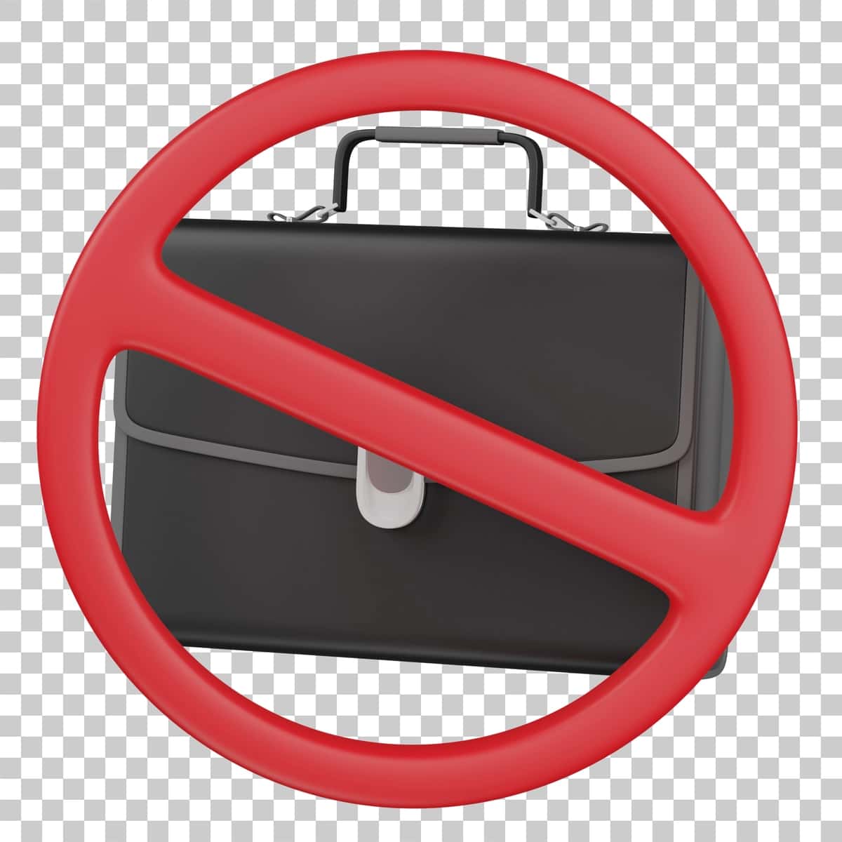 3D render portfeliga ruxsat berilmagan illyustratsiya | 3d render no briefcase allowed illustration 1