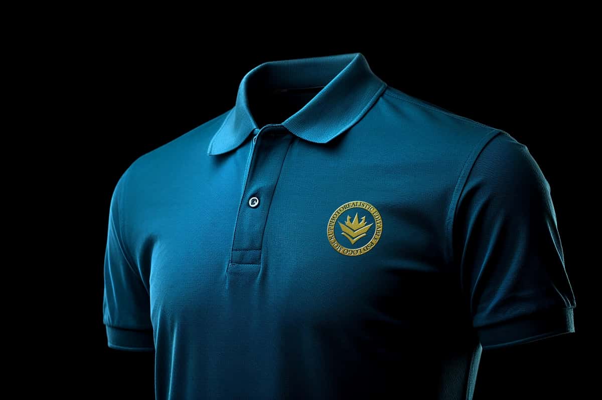 Psd tahrirlash mumkin bo'lgan kashta tikish logotipi effektli maket polo ko'ylak | Psd editable embroidery logo effect mockup polo shirt 1