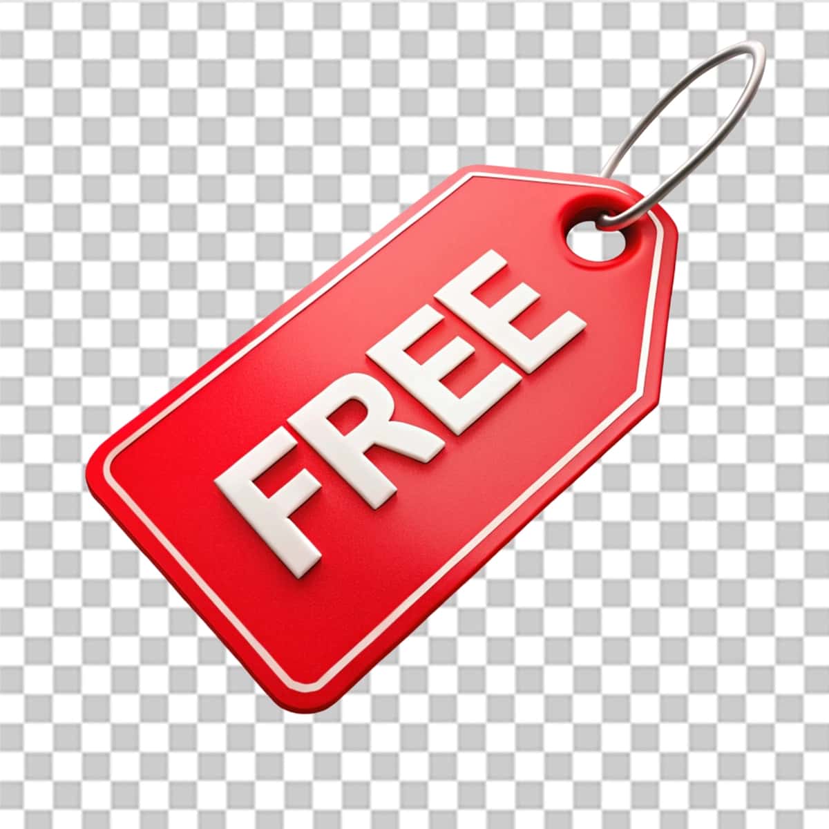 So'zsiz izolyatsiya qilingan shaffof fonli qizil yorliq | Red tag with word free isolated transparent background 1