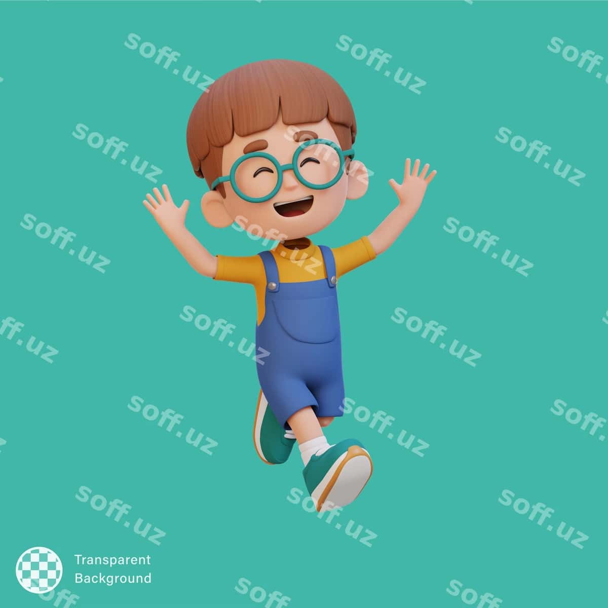 3d chiroyli o'g'il sakrab pozitsiyasi | 3d cute boy jumping pose 1