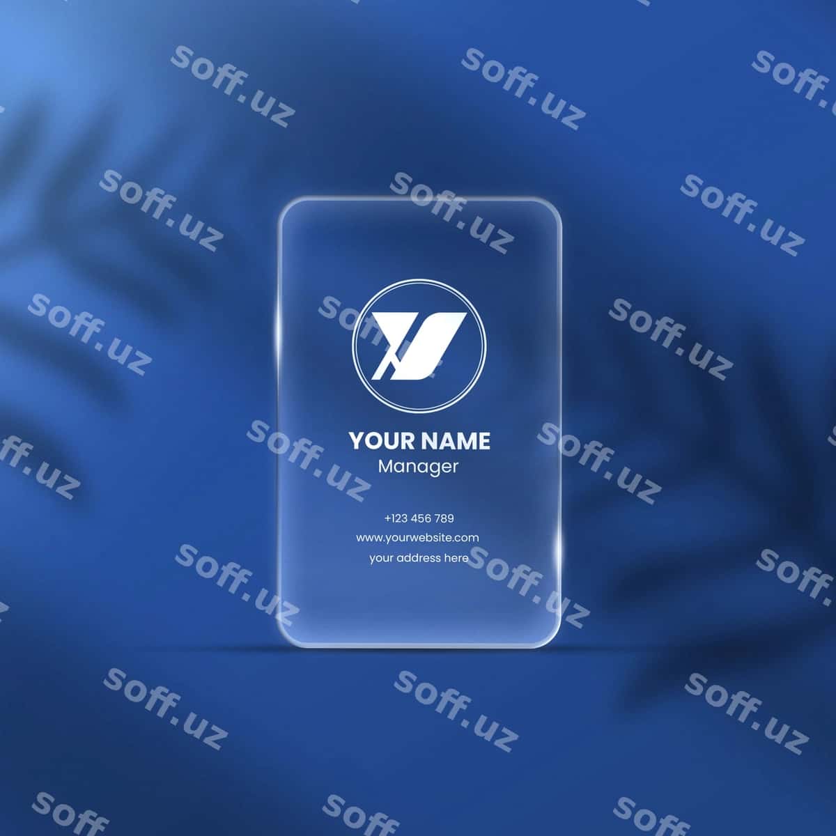 3d shisha biznes karta mockup | 3d glass business card mockup 1