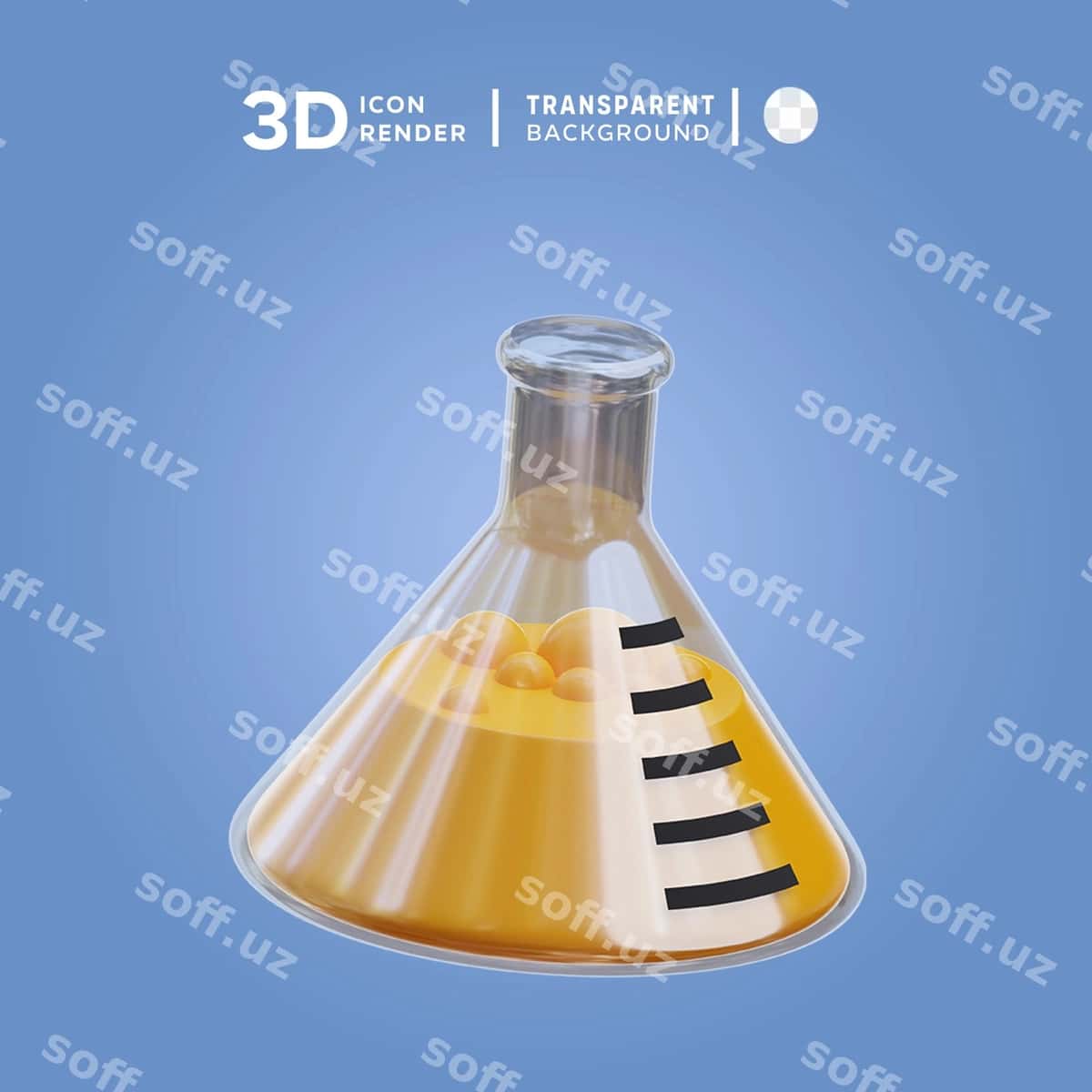 Uch oʻlchovli ikonka laboratoriya shishasi illustratsiyasi | 3d icon lab bottle illustration 1