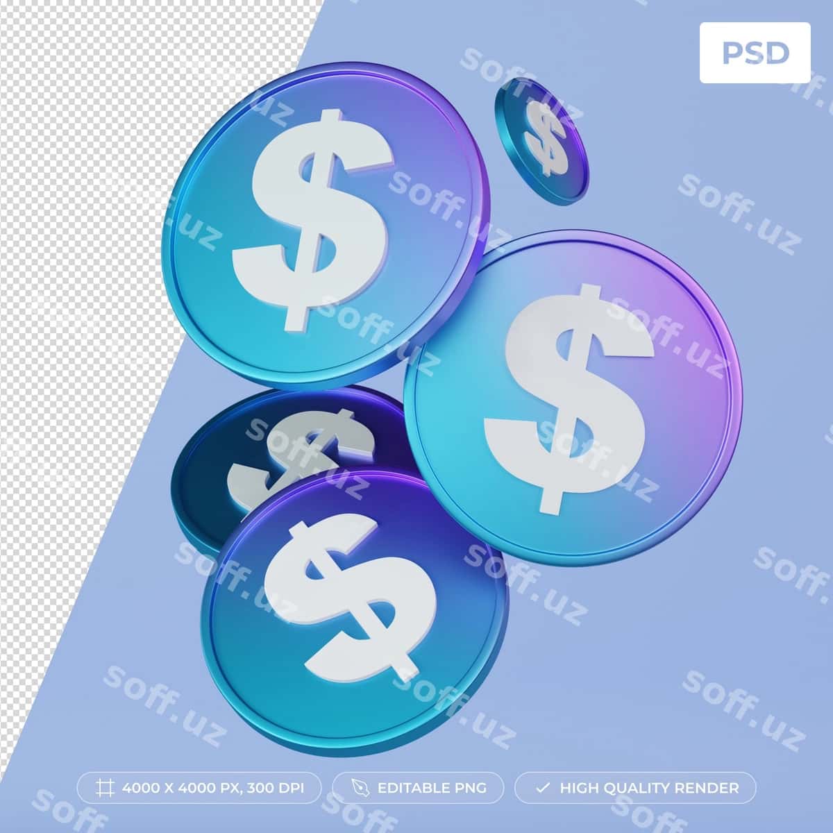 3d illustratsiya tangalar | 3d illustration coins 1