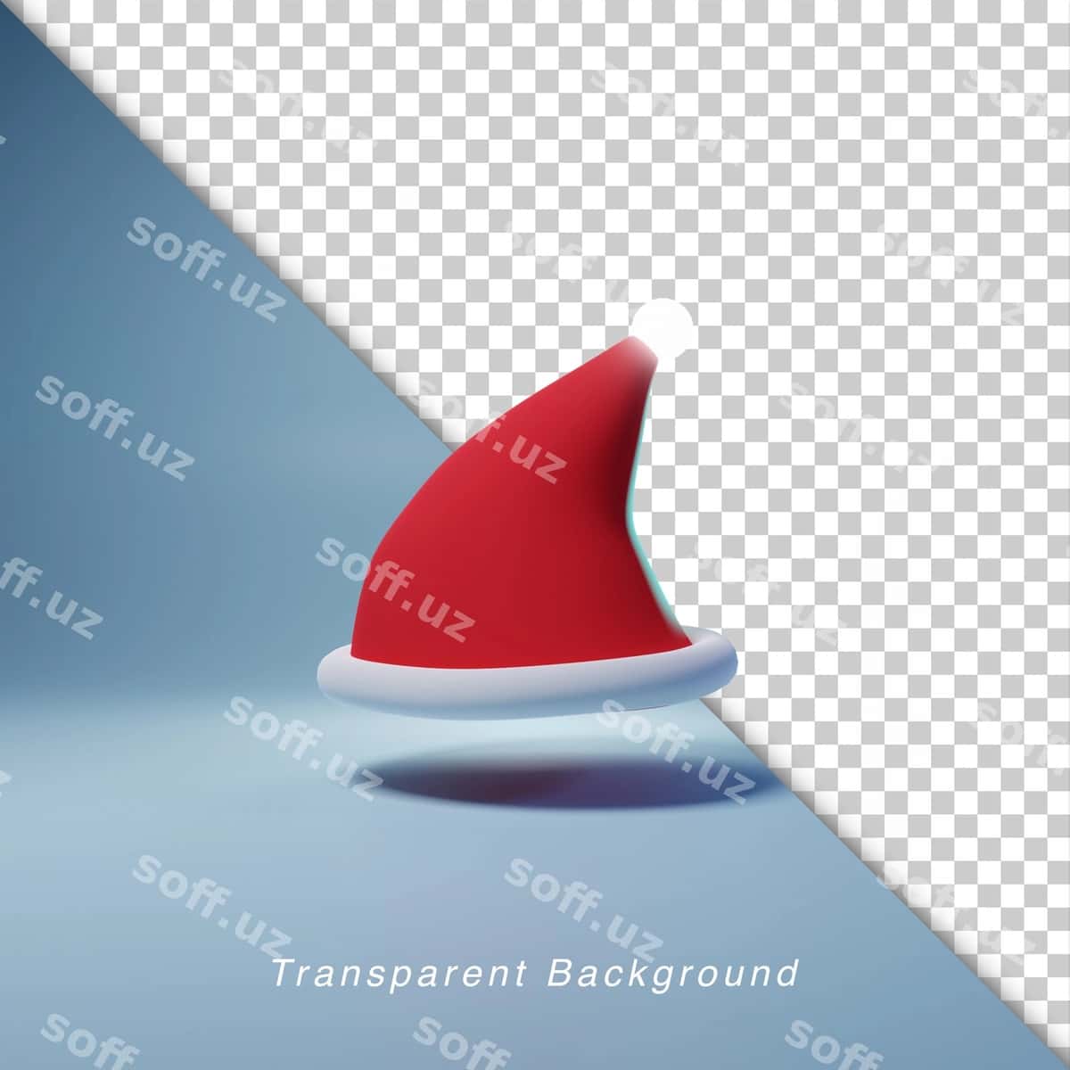 3D illustratsiya Santa Claus shlyapasi | 3d illustration santa claus hat 1