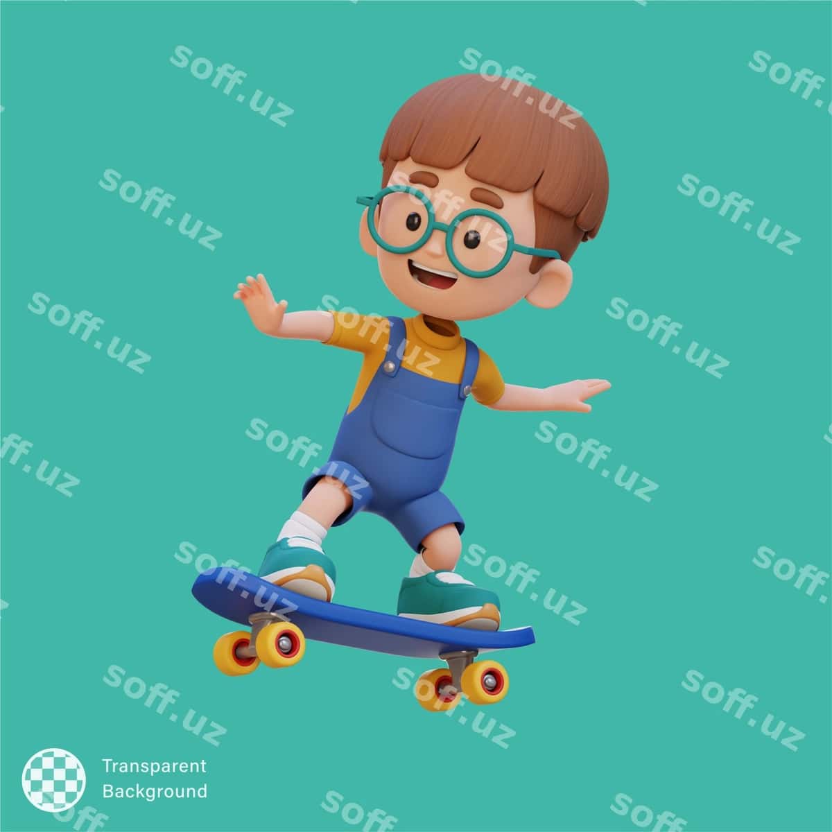 3d bolalik xalq qahramoni skaytboardda ride | 3d kid character ride skateboard 1
