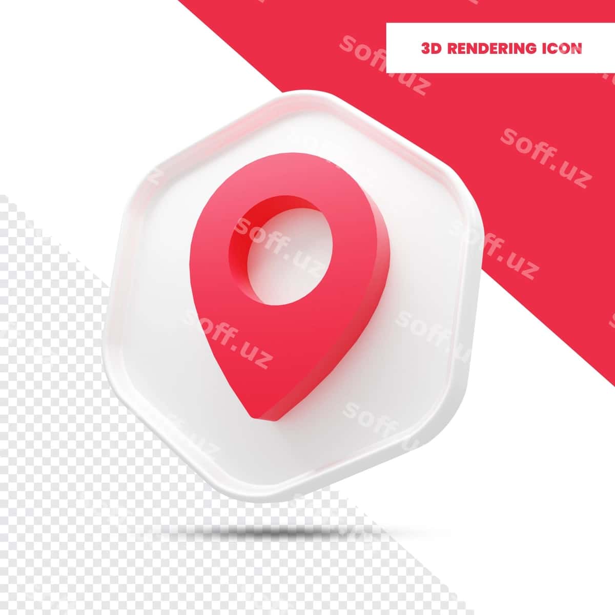 3D joylashuvni ko'rsatish belgisi | 3d location rendering icon 1