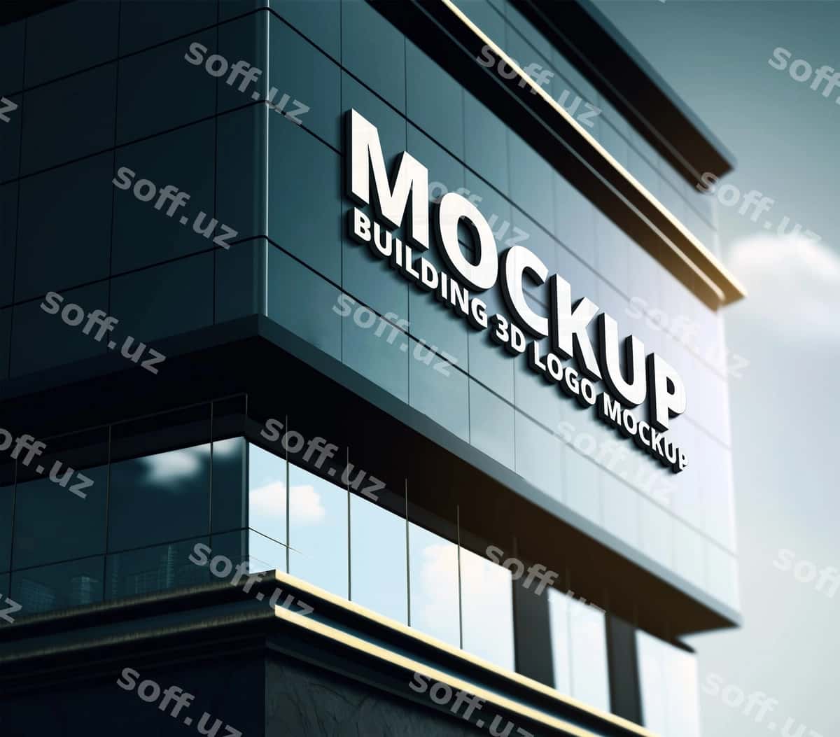 3D logotip mockup bino | 3d logo mockup building 1