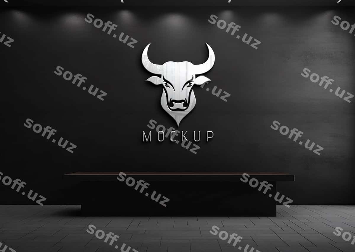3D logo maketi psd shablon | 3d logo mockup psd template 1