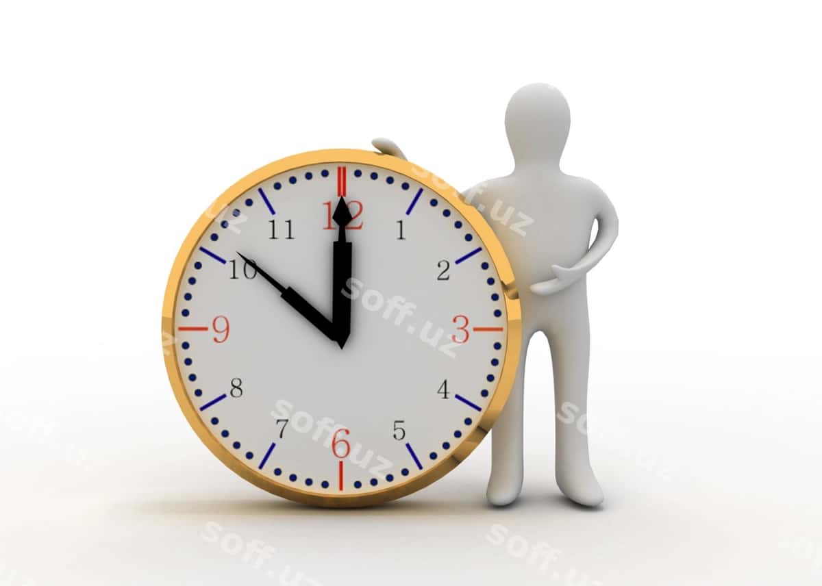 3d soatli erkak | 3d man with clock 1