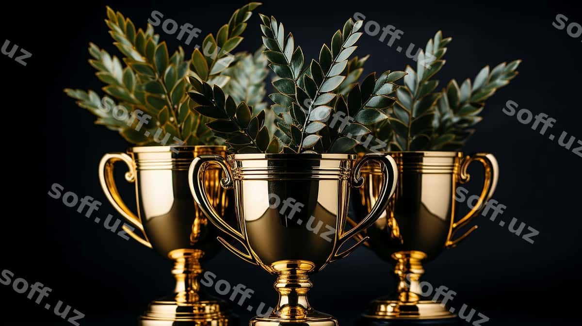 3d foto oltin kubok devor panosi | 3d photo golden cup wallpaper 1