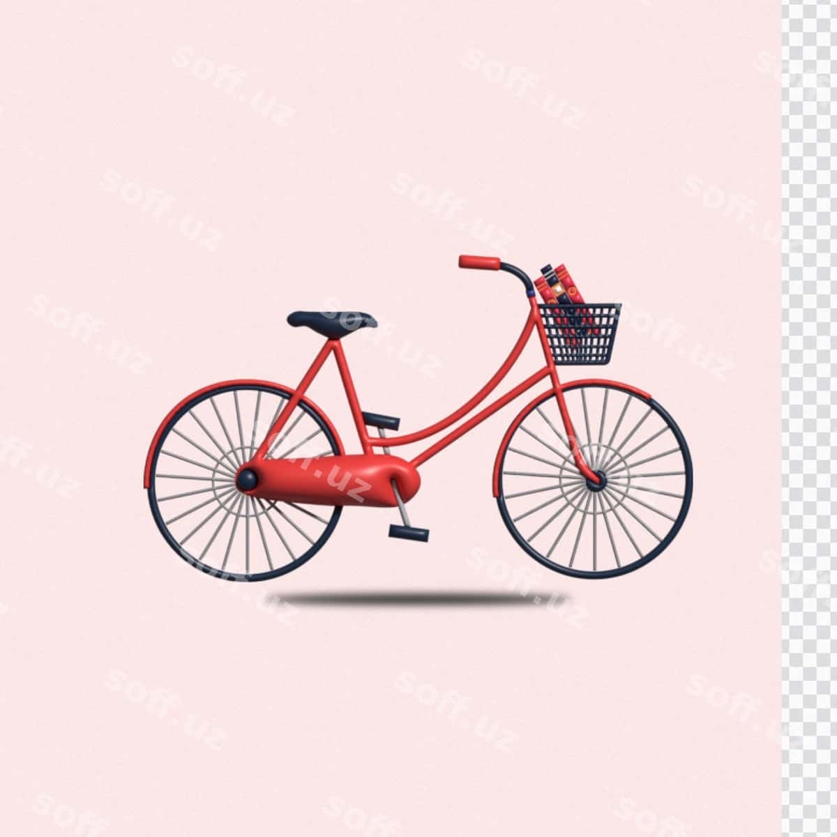 3D qizil sikl | 3d red cycle 1