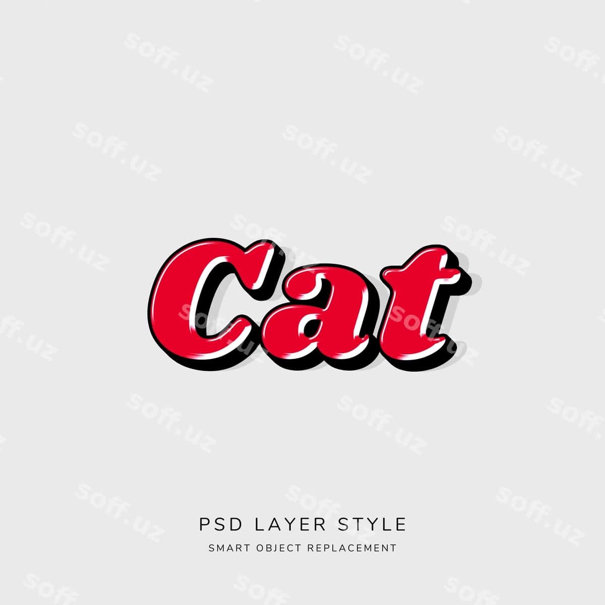 3d qizil matn stili effekti | 3d red text style effect 1