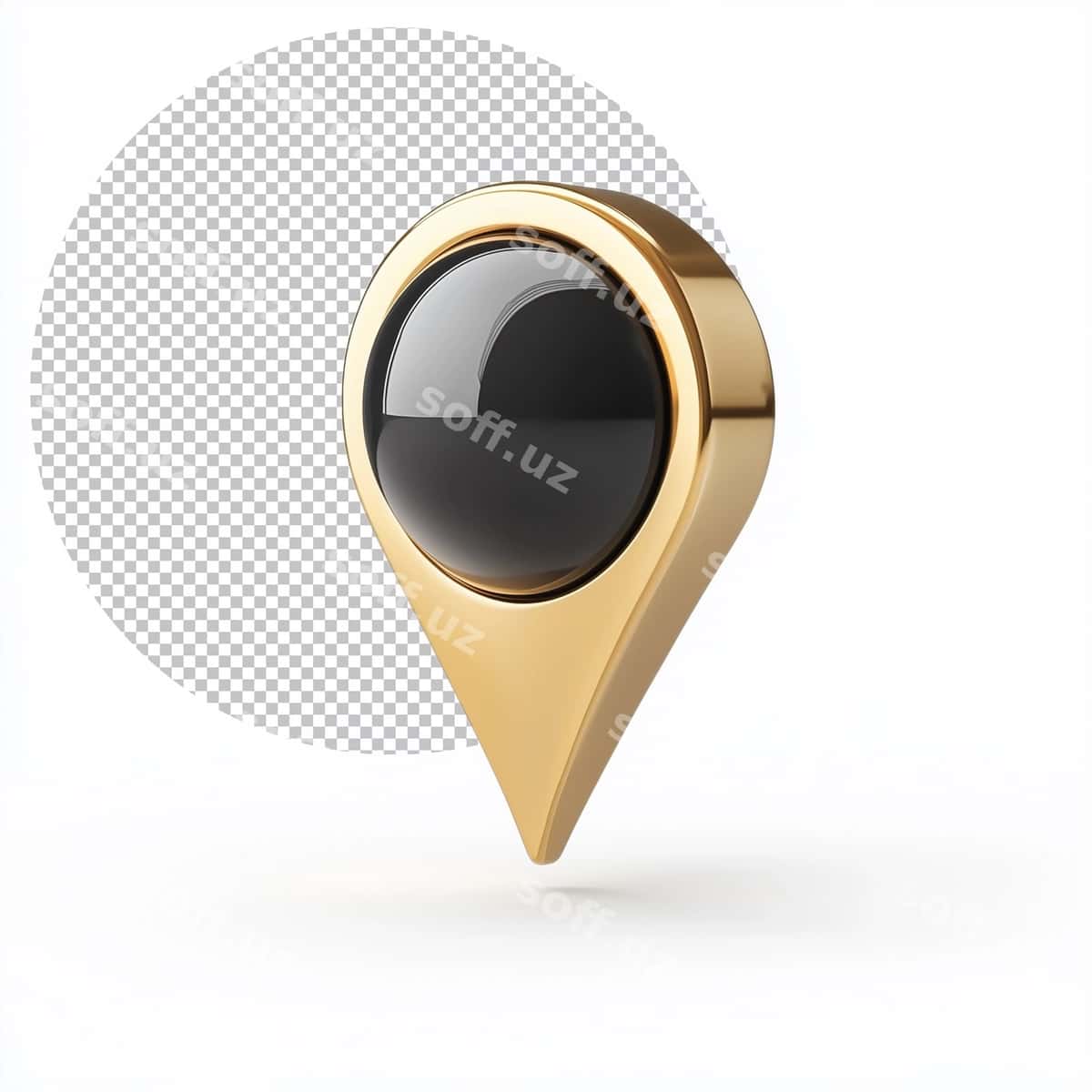 3d render oltin qora joylashuv pini | 3d render golden black location pin 1