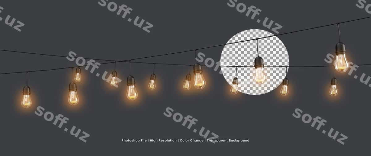 3d render asosidagi chuqur garderob yoqilari | 3d render hanging garden lights 1