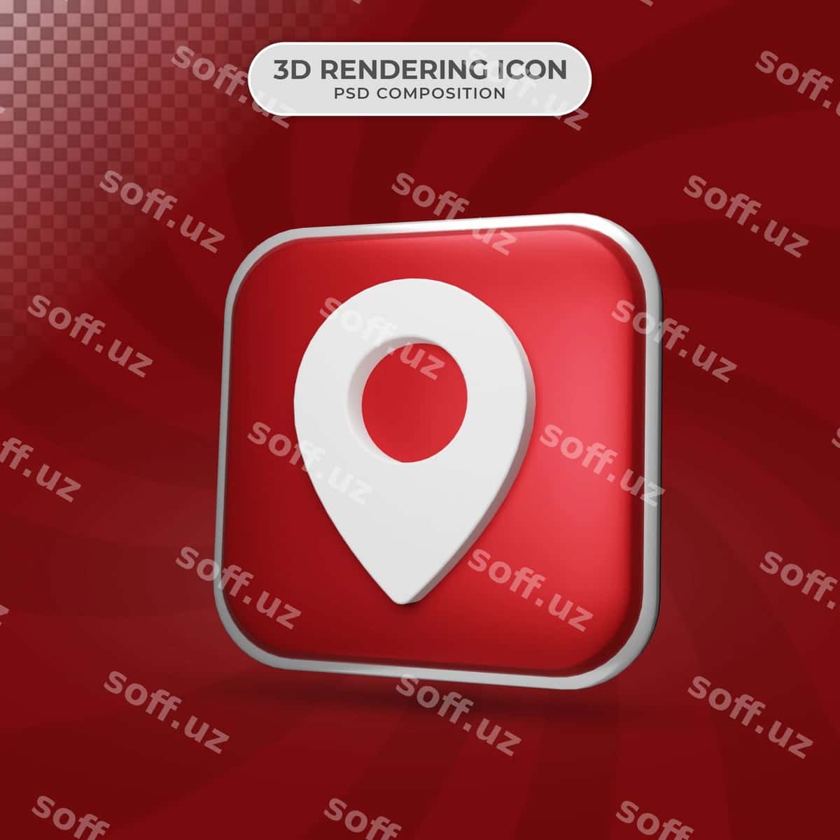 3D render joylashuvi belgisi dizayni | 3d render location icon design 1