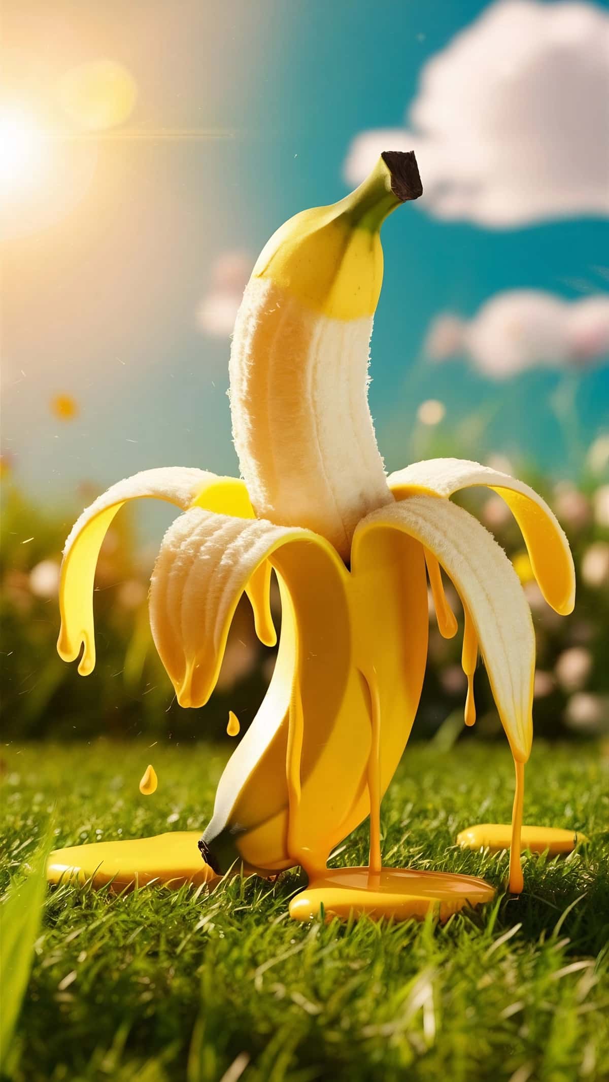 3D renderlash banan erishi | 3d rendering banana melting 1