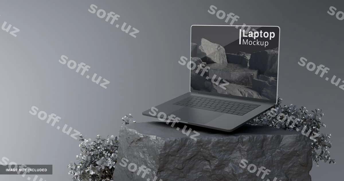 3D renderlash notebook mockup | 3d rendering laptop mockup 1