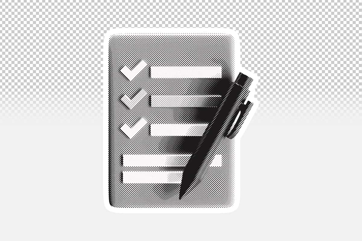 Tekshirish ro'yxati qalam 3d illyustratsiyasi | Checklist pen 3d illustration 1