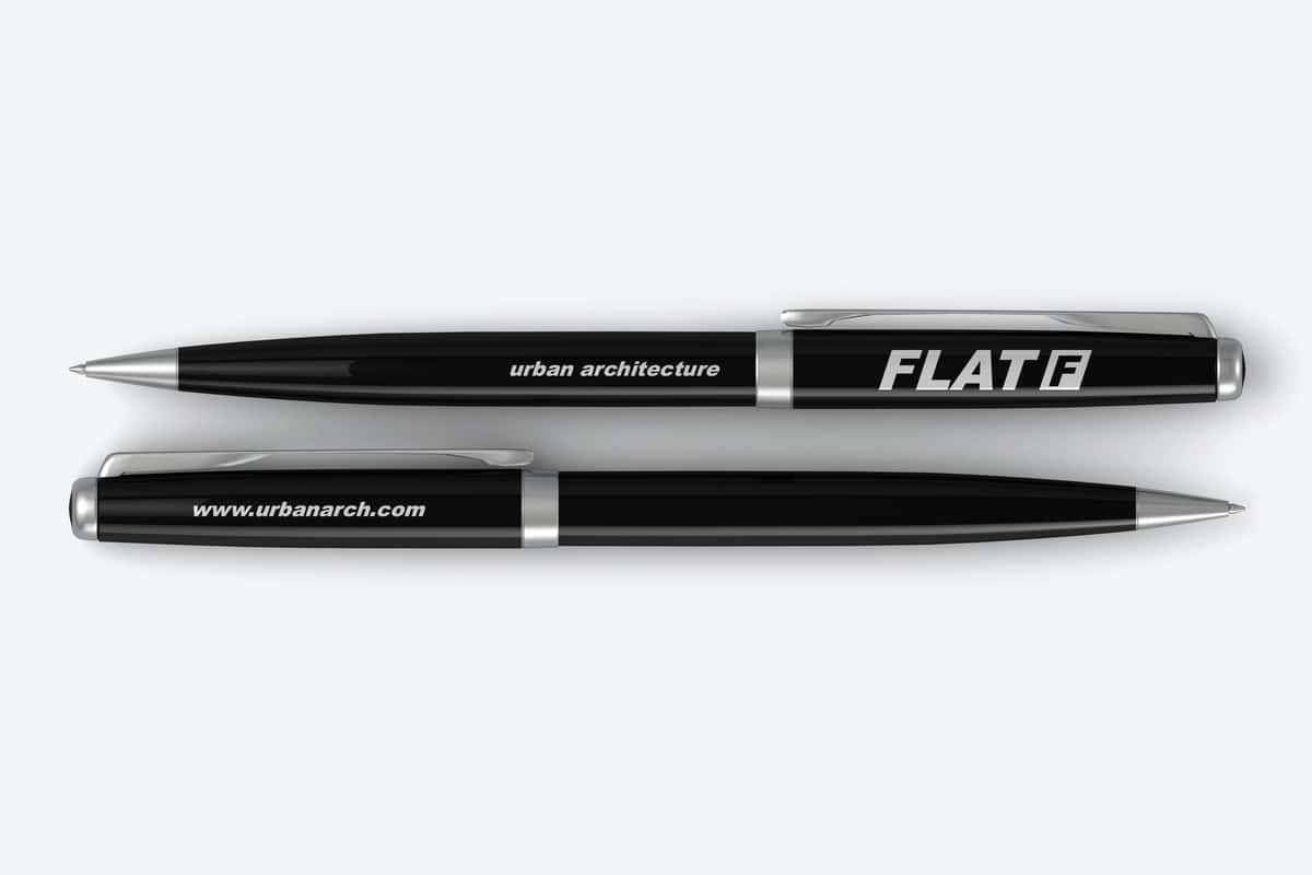 Ikki qalam maketining yuqoridan ko'rinishi | Top view two pens mockup 1