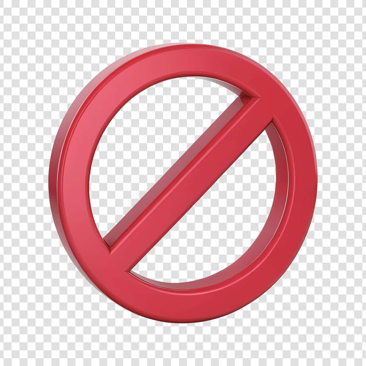 Taqiqlash belgisi diagonal chiziqli qizil doira | Prohibition symbol red circle with diagonal line 1