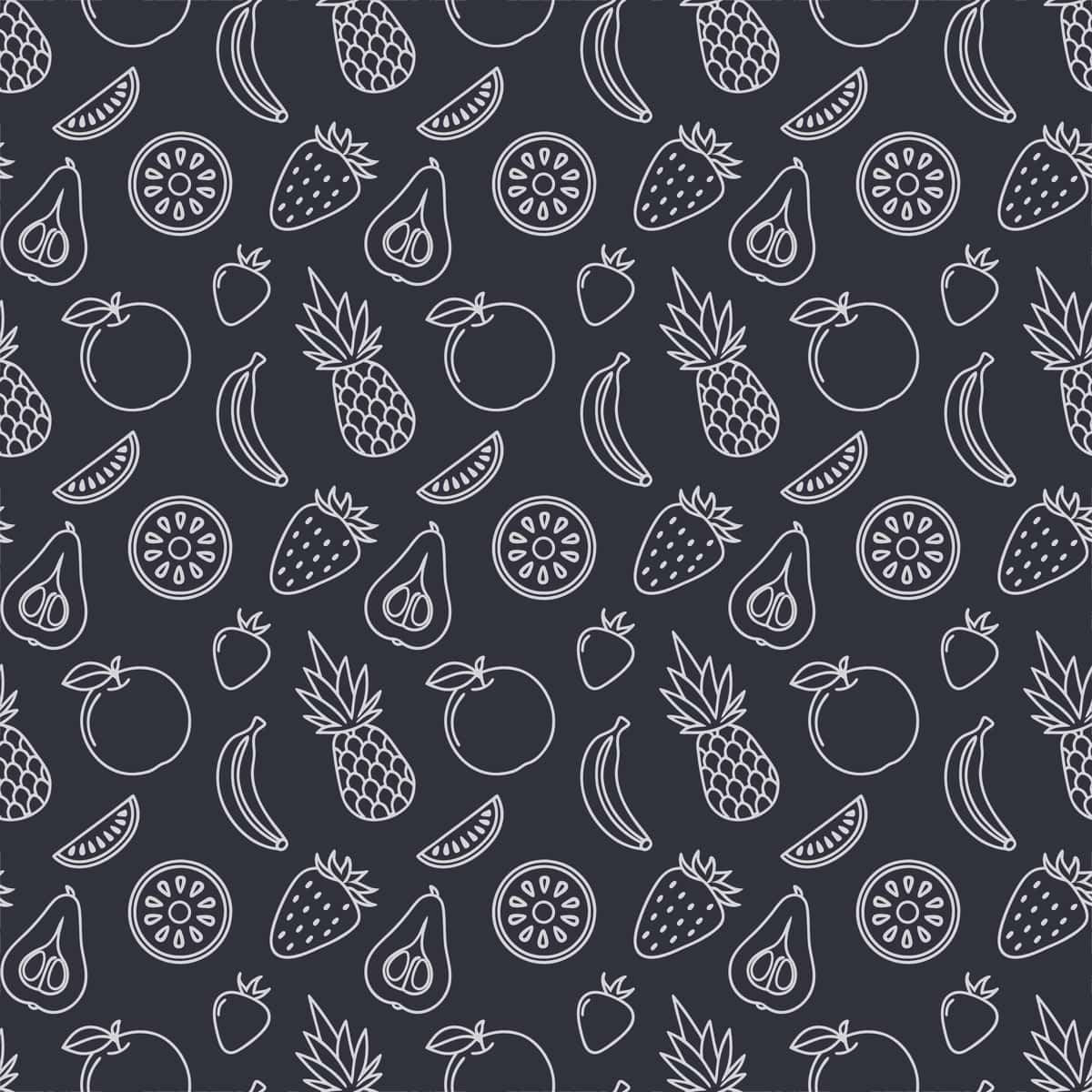 To'q rangli meva kontur naqsh oshxona dekor menyu dizayni | Dark fruit outline pattern kitchen decor menu design 1
