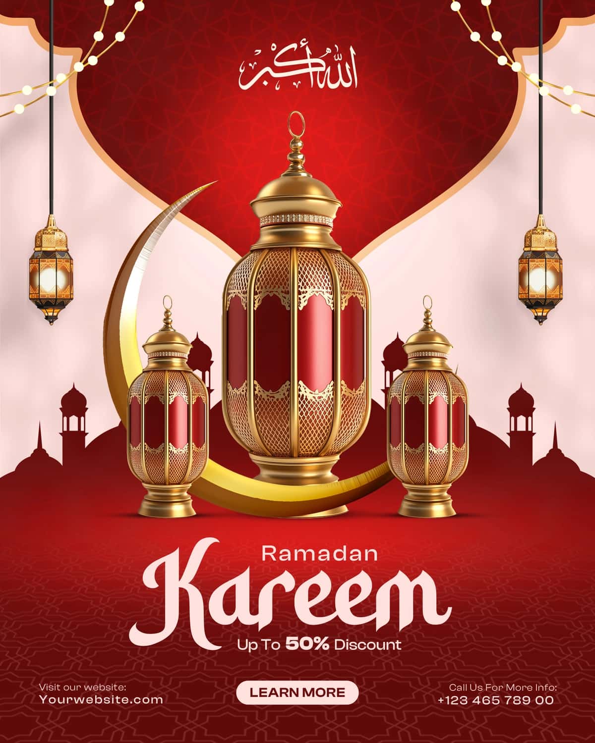 Ramazon kareem ijtimoiy media banner dizayni shabloni | Ramadan kareem social media banner design template 1