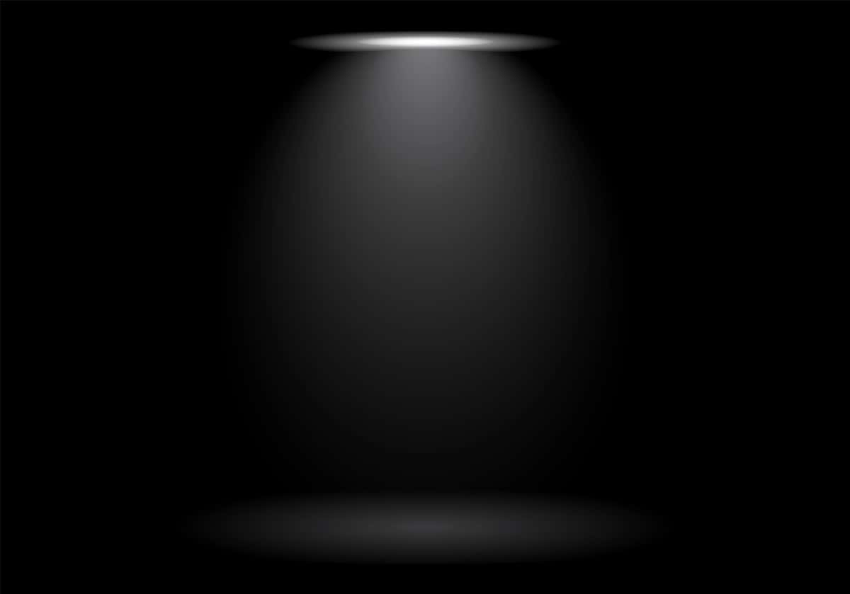 Qora muhitdagi oq nuqta yorug'lik fon vektor tasviri | Black ambient white spot light background vector illustration 1