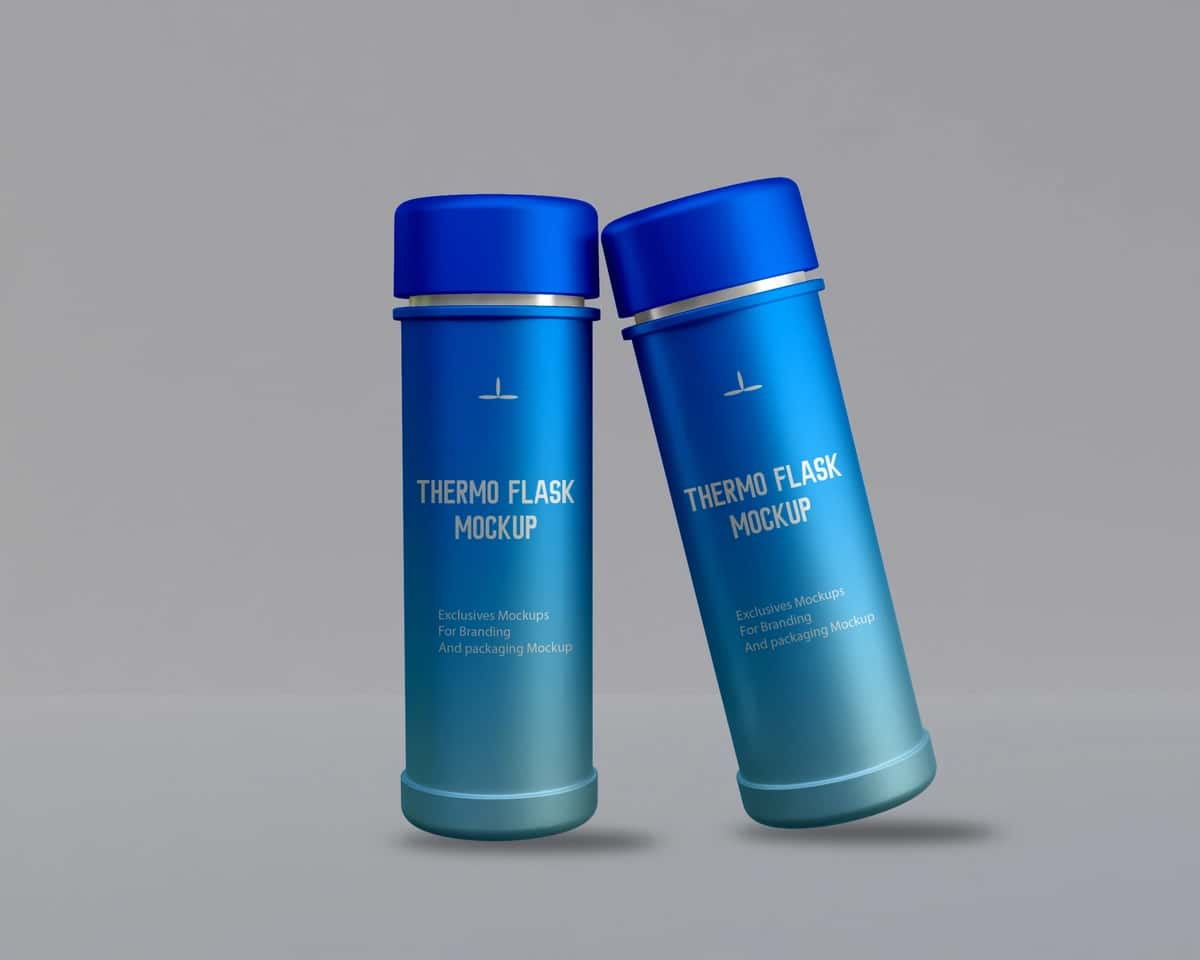 Zanglamaydigan 3D termo kolba maketi | Thermo flask mockup 3d stainless still 1