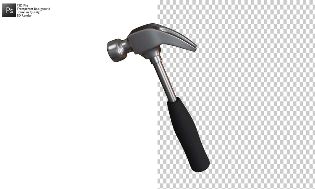 3D bolg'a dizayni izolyatsiya qilingan oq rangda | 3d hammer design isolated white 1