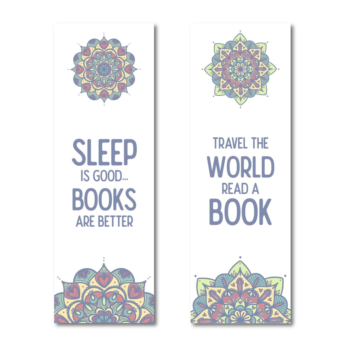 Mandala xatcho'plari qo'shtirnoq bilan shablon | Mandala bookmarks template with quotes 1