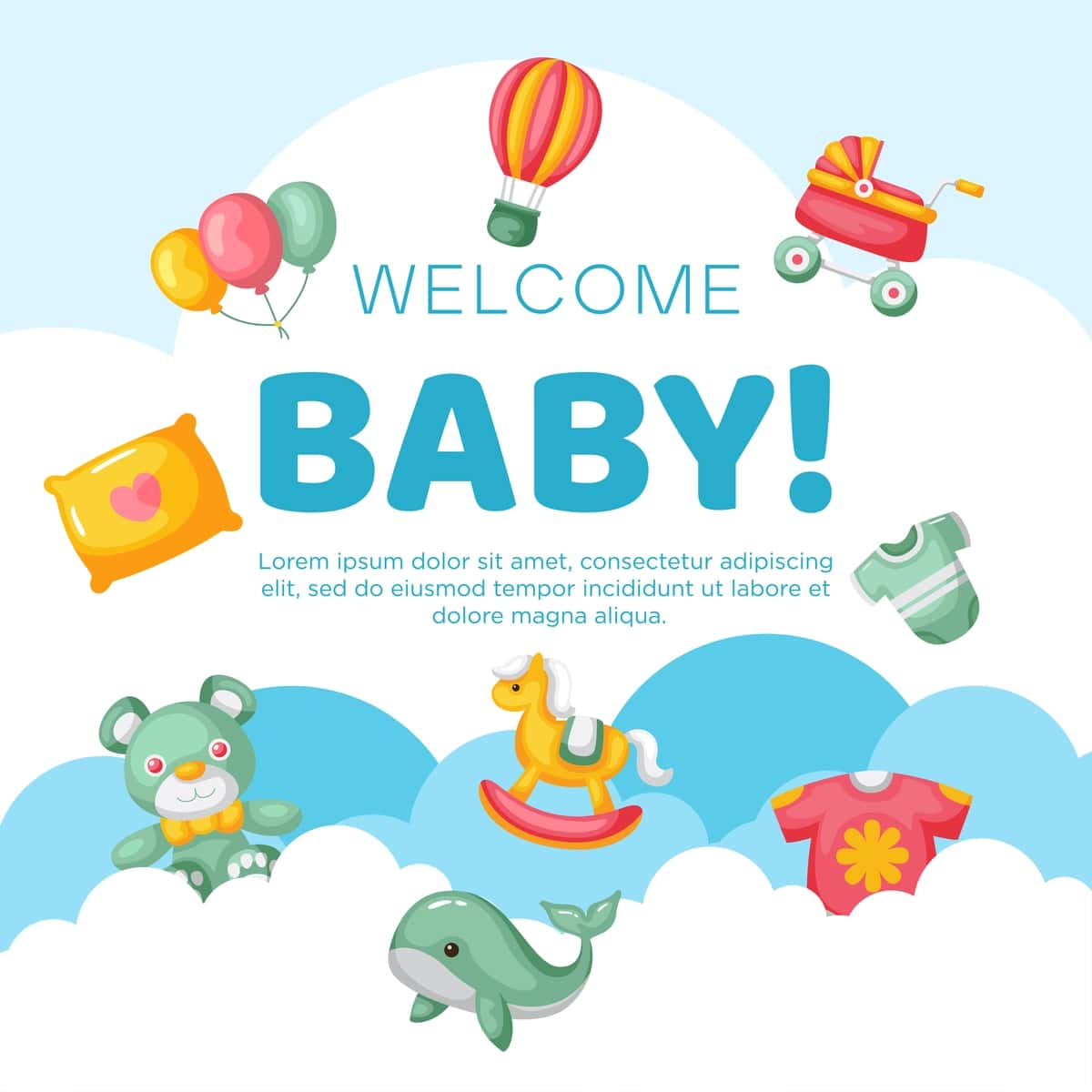 Qo'lda chizilgan chaqaloq fon dizayni | Hand drawn baby kid background design 1