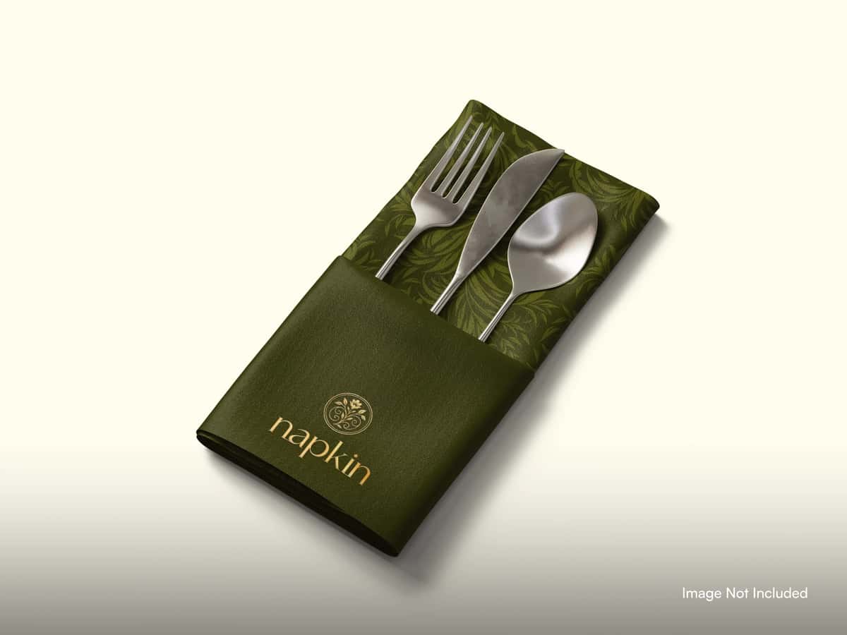 Elegant vilkalar pichoq to'plami buklangan salfetka | Elegant cutlery set folded napkin 1