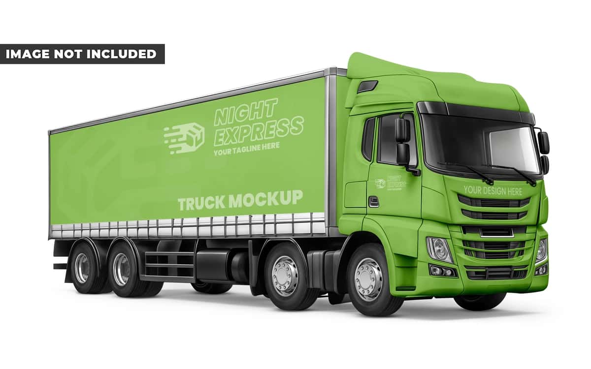 Yashil yuk mashinasi maketi | Green truck mockup 1