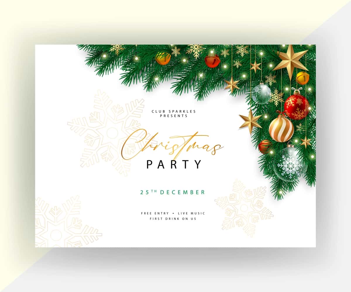 Rojdestvo ziyofatiga taklifnoma dizayni shablonini shirinlik qamishi bilan | Holiday christmas party invitation design template with candy cane 1