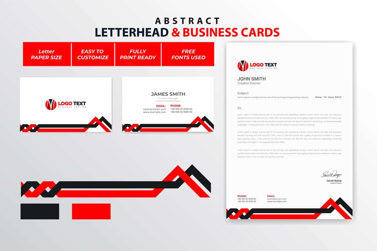 Mavhum blanka biznes kartalari dizayni | Abstract letterhead business cards design 1