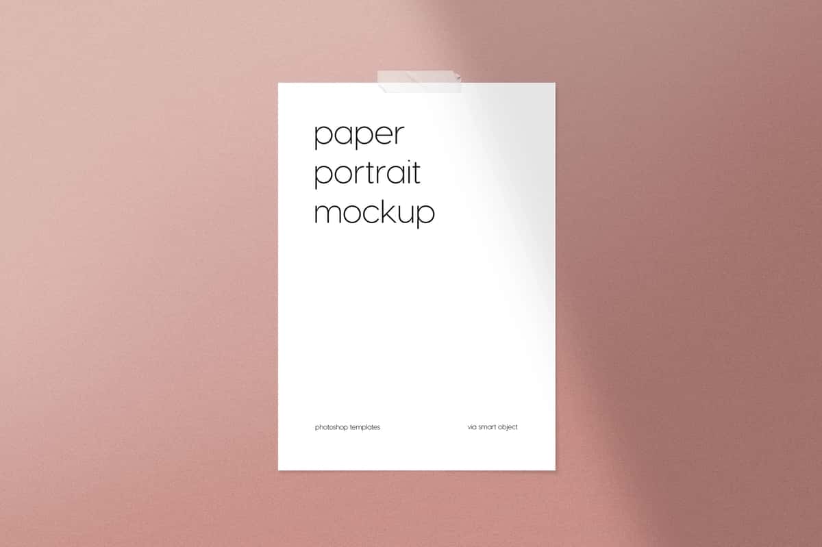 Qog'oz portret maketi teksturali fon | Paper portrait mockup textured background 1