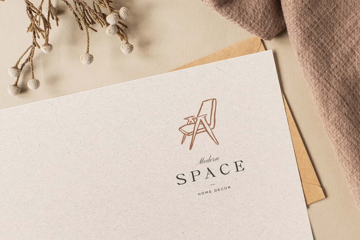 Zarif logotip maket qog'oz tekstura fon PSD shablon | Elegant logo mockup paper texture background psd template 1