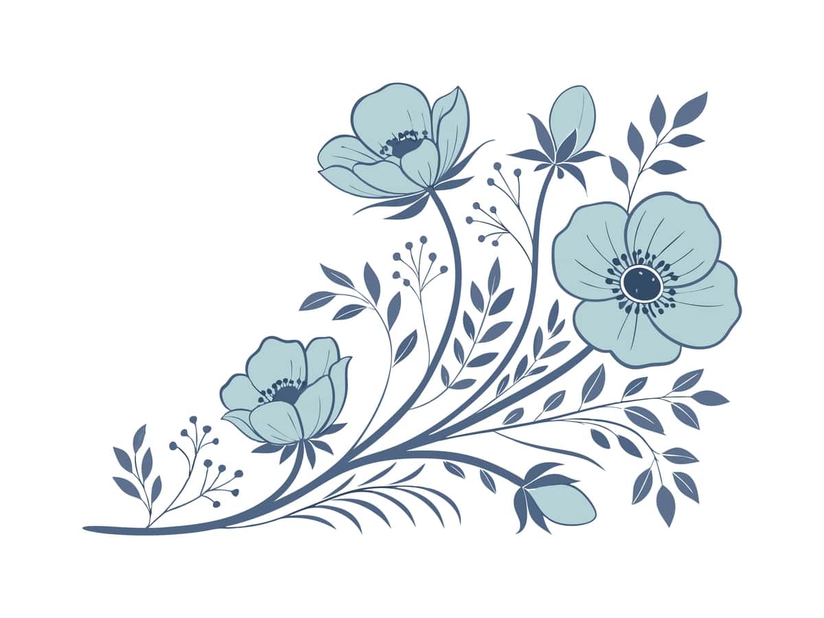 Moviy anemon guldastasi | Blue anemone bouquet 1