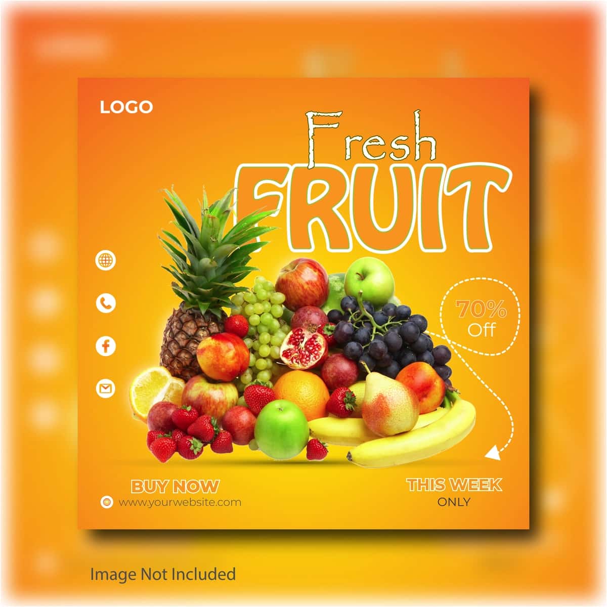 Yangi mevaning mevasi tasvirlangan plakat | Poster fresh fruit with picture fruit it 1
