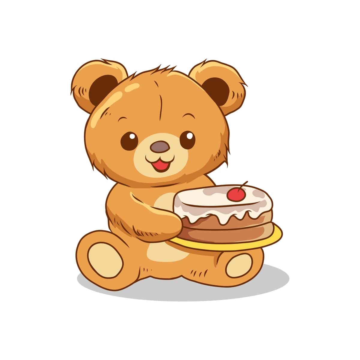 Yoqimli ayiqcha mazali tort ushlab turibdi | Cute teddy bear holding delicious cake 1