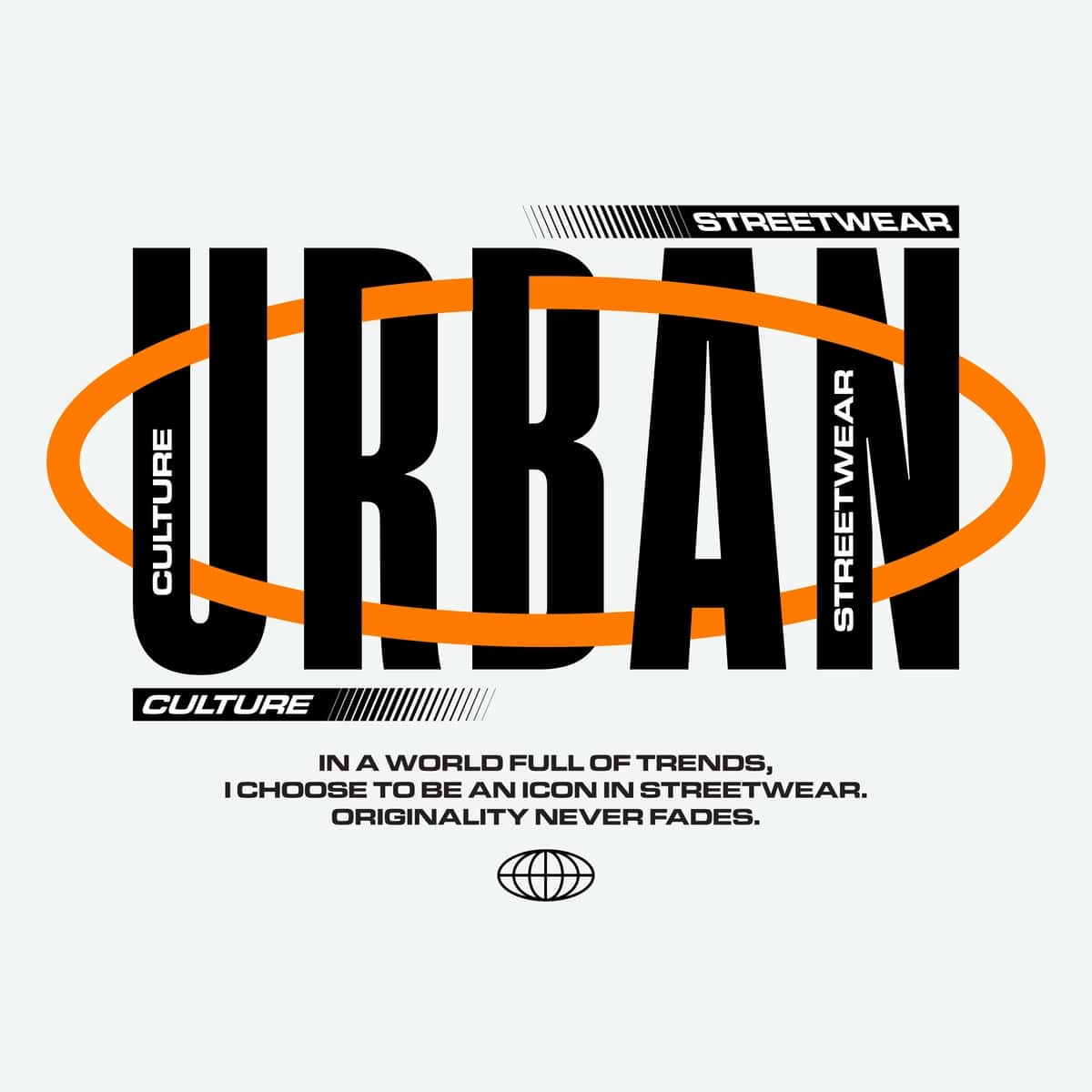Ko'cha kiyimlari tipografiyasi shablonlari dizayni | Streetwear typography urban illustration template design 1