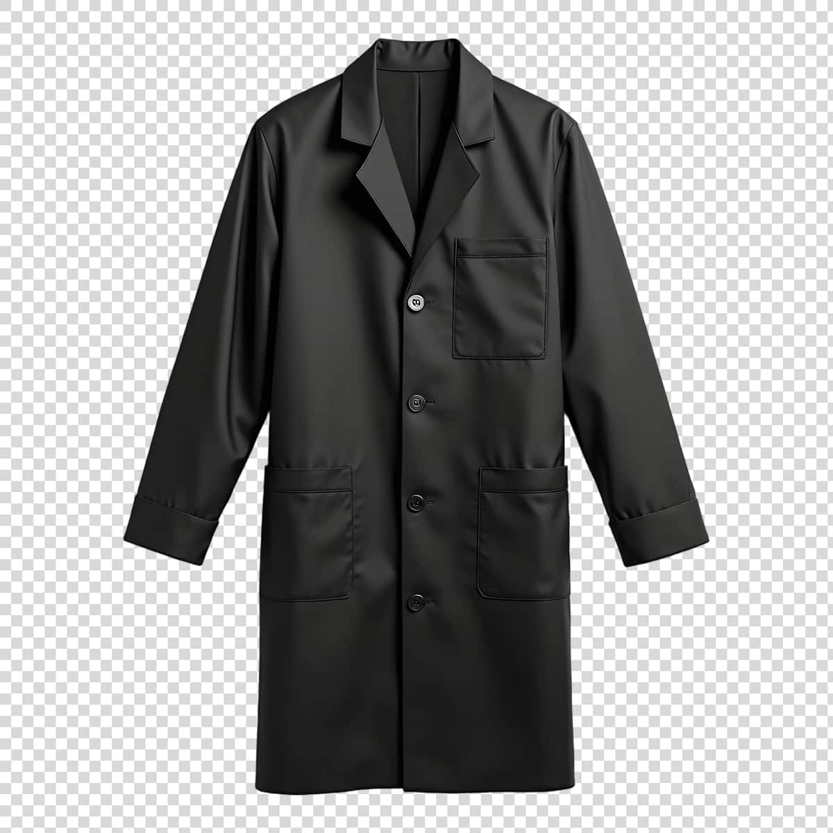 Oldi tugmali qora palto | Black coat with button front buttons front 1