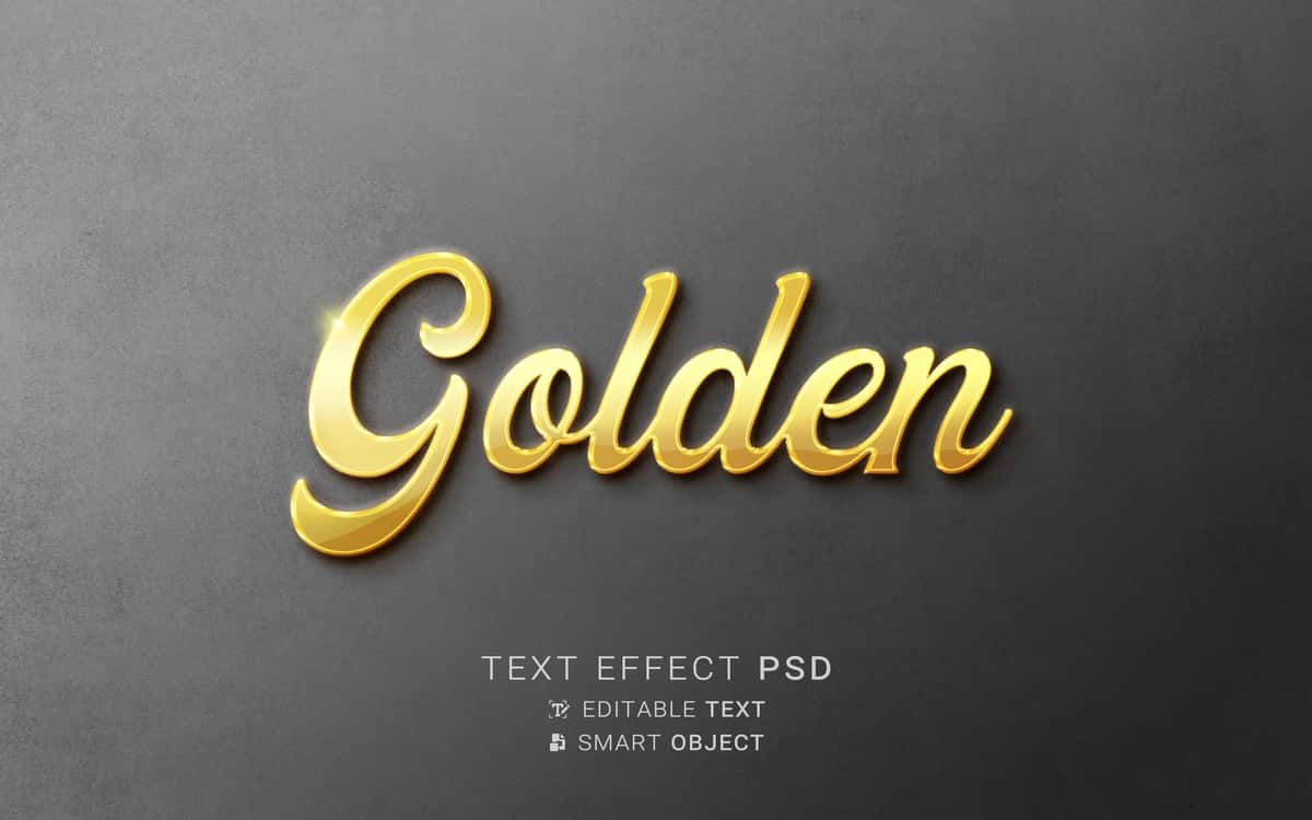 Hashamatli oltin matn effekti | Luxurious gold text effect 1